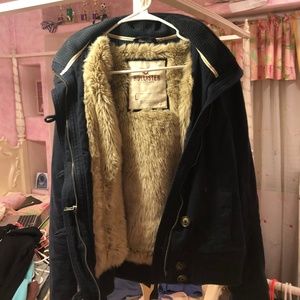 Hollister Fur Navy Jacket